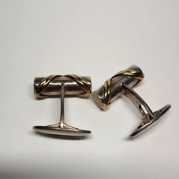14k SS Peter Bram Design Cuff Links - Picture 2 of 9